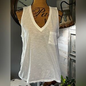 Madewell White V-Neck Tank Top